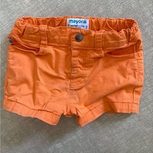 Mayoral Baby Girl Boy 12 Months Bright orange tangerine Knit summer Shorts